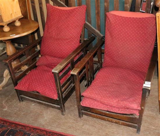 Pair of adjustable armchairs